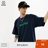 BEASTER短袖T恤男女同款國潮牌基礎(chǔ)款純色休閑圓領(lǐng)上衣易穿搭 藏青色 XL