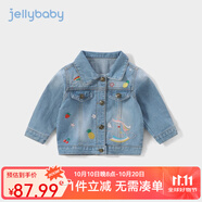 JELLYBABY【女童牛仔外套】春季童裝新款兒童外套寶寶牛仔衣 牛仔藍 90