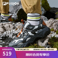 FILAFUSION 斐樂潮牌男鞋2025夏季新款戶外運(yùn)動(dòng)鞋輕便透氣休閑漫游鞋 黑/白中白-BB 39