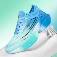 金貝勒全掌碳板跑鞋男女單網(wǎng)跑步鞋夏季透氣減震中考體測學(xué)生訓練運動(dòng)鞋 寶藍綠22165 36