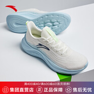 安踏（ANTA）運動(dòng)鞋男鞋輕質(zhì)透氣跑步鞋緩震慢跑鞋 象牙白/淡鋼藍-3 43
