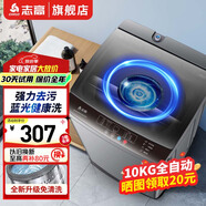 志高13KG全自動洗衣機 家用小型波輪大容量 洗脫烘干一體機 宿舍出租房公寓 10KG 【藍光洗護+智能風干+強動力電機】