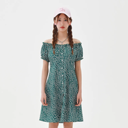 美特斯邦威（Meters Bonwe）格紋連衣裙女夏季舒適時(shí)尚校園風(fēng)高腰女士裙子 C款-綠色組 S 155 80A