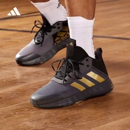 adidas OWNTHEGAME 2.0低幫團(tuán)隊(duì)款實(shí)戰(zhàn)運(yùn)動籃球鞋男子阿迪達(dá)斯 灰色/黑色/金色   42