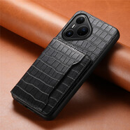 首堡適用華為pura80pro+卡包手機殼新品huawei pura80ultra phone case可放卡pura70pro手機套保護殼外 【黑色】 華為 Pura 80 Pro