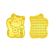 央創(chuàng  )時(shí)尚【中國黃金授權】足金手機貼招財貓生日禮物送女友老婆