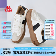 KAPPA卡帕女鞋厚底滑板鞋子女2024夏季新款運動(dòng)休閑鞋軟底德訓鞋小粉鞋 米黃色/黑色 35