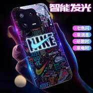 殼智通個(gè)性涂鴉適用紅魔9pro手機殼8spro保護套6防摔7pro 新款7s來(lái)電發(fā)光5s努比亞8游戲十閃光散熱玻璃男 彩色涂鴉小勾【智能發(fā)光】 紅魔9 Pro