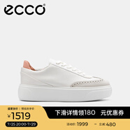 愛步（ECCO）25年新款休閑鞋女 厚底增高百搭小白鞋板鞋拼色運(yùn)動(dòng)鞋 街頭219553 石灰色/白色/橘粉色21955361285 36
