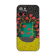 日本草間彌生藝術(shù)插畫南瓜適用iPhone16Promax軟殼15Pro/14plus蘋果13mini手機(jī)殼12/11 草間紅花瓶黑殼 iPhone_6s_Plus