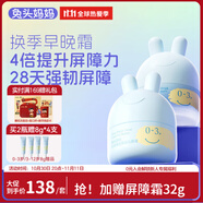 兔頭媽媽早晚分齡面霜組合裝輕薄透氣保濕滋潤嬰幼兒寶寶舒緩霜45g*2