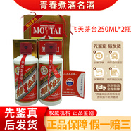茅臺（MOUTAI）貴州飛天茅臺 53度250ML茅臺 375ml茅臺 400ml茅臺 1L茅臺 公斤茅臺 醬香型白酒 特殊 陳年老酒【名酒鑒真】 2017年 250mL 2瓶 17-18隨機送禮袋