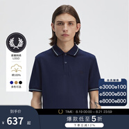 Fred Perry男士POLO衫2025夏季商務(wù)短袖重磅麥穗多彩T恤M3600 Y21/藏青色 XL