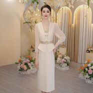 假兩件小香風(fēng)氣質(zhì)洋裝女2025夏季收腰包臀長(cháng)版裙子OHDRI07078 杏色 XL