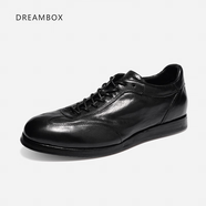 dreambox鈞博重水洗馬皮透氣夏季德訓(xùn)鞋輕便舒適男士平底休閑板鞋 暗黑色 41