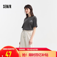 森馬[涼感T]觀園吉聯(lián)名短袖T恤女抗菌寬松熊貓夏裝潮109324100013