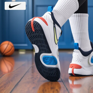 耐克（NIKE）官方艦店青少年球鞋 25秋季新款室內外場上透氣籃球鞋 105/白色/泡棉中底 37.5 腳長235mm