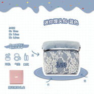 Lee官方BunBunBag迷你饅頭包女新年禮物時(shí)尚通勤手拿手拎包精致小包 藍色蕾絲【贈送精致禮盒】