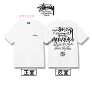 斯圖西（stussy）美式字母圖西短袖重磅印花街頭男女情侶同款復(fù)古寬松上衣T恤 潮流字母（白色） XL  （高版本加包裝）