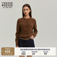 Teenie Weenie小熊女裝簡約針織衫女秋冬針織開衫罩衫短外套上衣 棕色 XS (155)