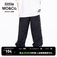 little MO&Co.童裝兒童褲子薄款男童牛仔褲女童束腳褲休閑褲長褲 牛仔黑色 120 120/53