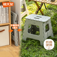 禧天龍戶外露營塑料折疊凳家用懶人換鞋凳子地鐵釣魚小凳子 中凳 冰河灰