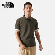 The North Face北面短袖Polo男女戶(hù)外舒適透氣短袖8AV3 灰褐綠/21L S