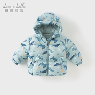 戴維貝拉（DAVE＆BELLA）兒童羽絨服女童上衣男童羽絨衣冬裝新款寶寶衣服保暖小童外套 鯨魚印花【DB4238127-B】 110 cm（建議身高100-110cm）