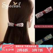 special手工發(fā)夾蝴蝶結發(fā)飾女發(fā)卡彈簧夾馬尾夾頂夾邊夾 時(shí)尚閃耀紅色
