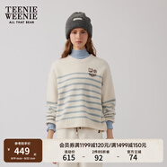 Teenie Weenie小熊女裝簡(jiǎn)約時(shí)尚休閑通勤毛衣保暖冬季女毛衫圓領(lǐng) 淺藍色 M 165