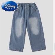 迪士尼（Disney）Hellokitty凱蒂貓女童牛仔褲秋款兒童秋裝褲子寶寶秋季創(chuàng)意長褲潮 女童牛仔褲款式03 (空白款式) 130 參考身高120-130