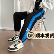 幻黛（HUANDAI）運動(dòng)褲女秋季新款寬松高腰束腳哈倫褲休閑九分衛褲子 秋季款-黑色8811 S