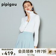 皮皮狗 兩翻領(lǐng)套頭 打底羊絨衫基礎(chǔ)新款打底羊絨針織衫女士?jī)?nèi)搭毛衣 101本白 XL /110