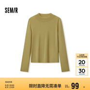 森馬（Semir）森馬美利奴純色羊毛衫女24冬新款半高領(lǐng)打底衫可機(jī)洗109724107001