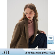 范思藍(lán)恩23FS14090 老錢風(fēng)套裝咖色復(fù)古西裝外套女秋冬羊毛西服 西裝 XL