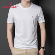 夢特嬌（MONTAGUT）短袖T恤男士桑蠶絲半袖體恤衫夏季圓領(lǐng)中年速干透氣冰爽上衣服 白色 M