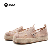 J&M防滑一腳蹬厚底樂(lè)福鞋鞋子女款爆款2025新款05713W 黑色 * 35 *