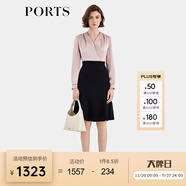 PORTS寶姿女裝春季新款時(shí)尚氣質(zhì)長(cháng)袖連衣裙ALN9D066JWP052 粉紅色 S (4)