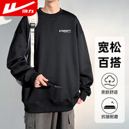 回力（Warrior）衛(wèi)衣男春秋季圓領(lǐng)長袖t恤印花百搭套頭衫男休閑運(yùn)動(dòng)上衣男裝