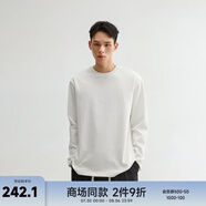 CHINISM【商場(chǎng)同款】CH赤塵純色印花長(zhǎng)袖T恤男秋季新款純棉打底衫上衣 白色 L