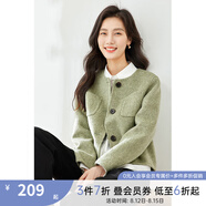 梵希蔓毛呢短外套女2024新款秋冬小個(gè)子御寒保暖羊毛混紡呢子大衣 50658 橄欖綠 M