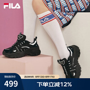 FILA斐樂(lè)SOFIA魚(yú)刺鞋女鞋跑步鞋復(fù)古老爹鞋女增高鞋休閑鞋 黑-BK 38