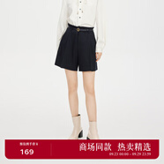 詩凡黎（'SEIFINI）【商場(chǎng)同款】休閑褲女2022年冬新款高腰百搭褲子3DA252131 藏藍(lán) M 160/64A