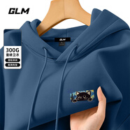 GLM敖瑞鵬代言連帽衛(wèi)衣男重磅潮流休閑oversize青少年春秋長(zhǎng)袖外套 【春秋】霧霾藍(lán)#MGLHi貓咪 XL