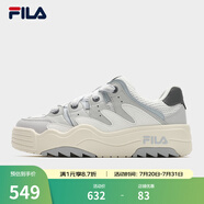 FILA 斐樂官方女鞋ROSETTA摩登板鞋春新款斑斕鞋運(yùn)動鞋休閑鞋 白中白/南極灰-BA 36