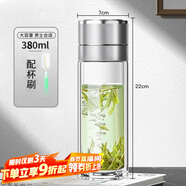 青蘋果耐熱玻璃茶水分離雙層泡茶杯 一鍵開蓋辦公車載送領(lǐng)導(dǎo)長(zhǎng)輩父親節(jié)