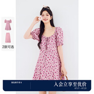 詩(shī)凡黎（'SEIFINI）樹莓粉連衣裙2024年夏新款女法式復(fù)古收腰桔梗多巴胺連衣裙 玫瑰粉（連衣裙） S 155/80A