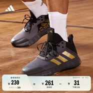 adidas OWNTHEGAME 2.0低幫團隊款實戰(zhàn)運動籃球鞋男子阿迪達斯 灰色/黑色/金色   42