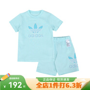 adidas阿迪達(dá)斯2024夏季休閑運(yùn)動(dòng)兒童短袖套裝男女?huà)胪驴钚蓍eIN2103 JC6593 104