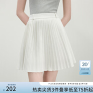 范思藍(lán)恩減齡顯瘦百搭百褶裙2025夏新款垂感A字型短裙2212 白色 S